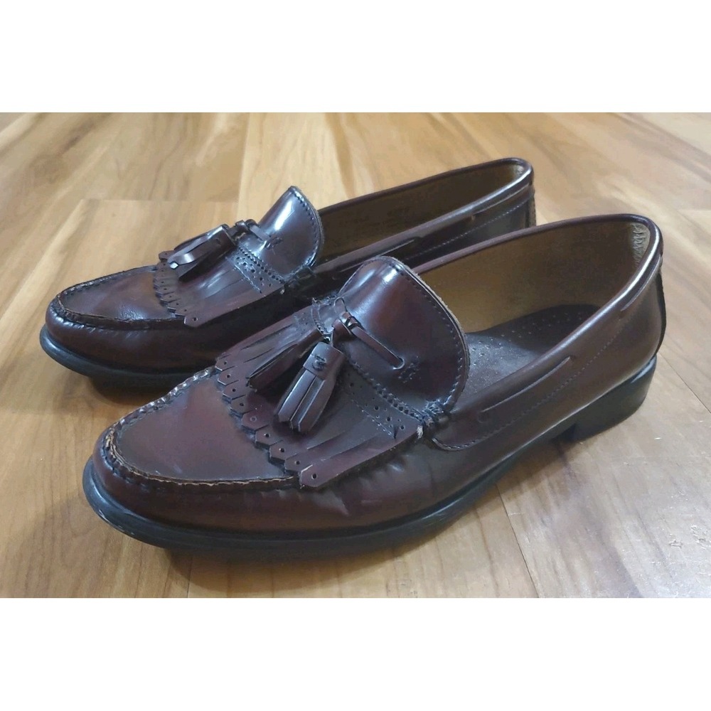 Vintage GH Bass Weejuns Layton Kiltie Tassel Loafers Men 10D Burgundy 4672